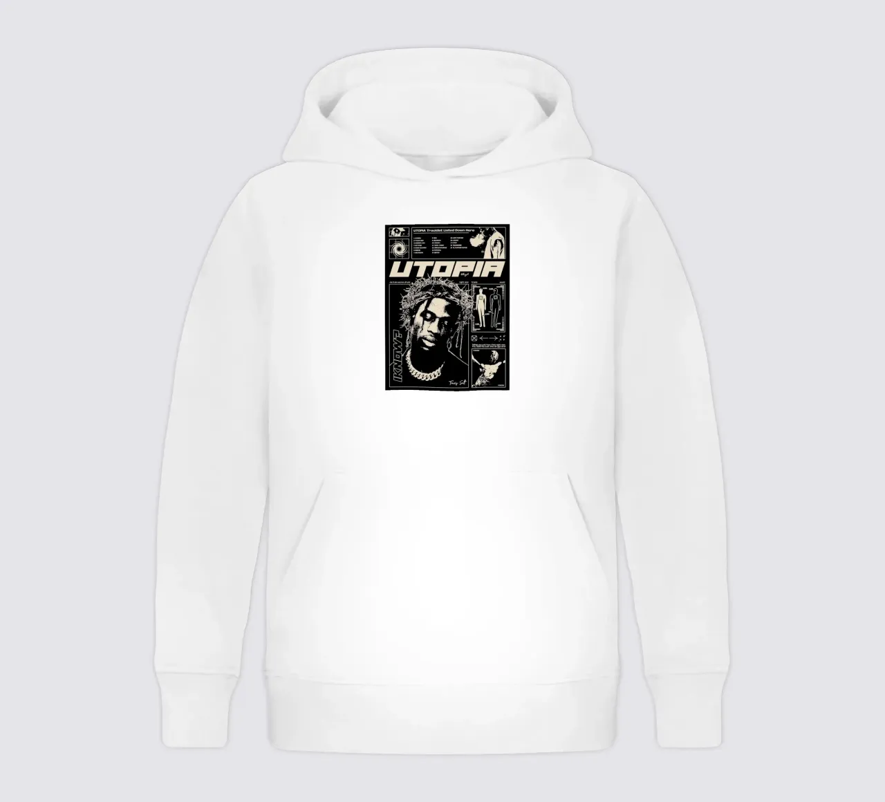 travis scott utopia arte felpa bambino con cappuccio da music soul