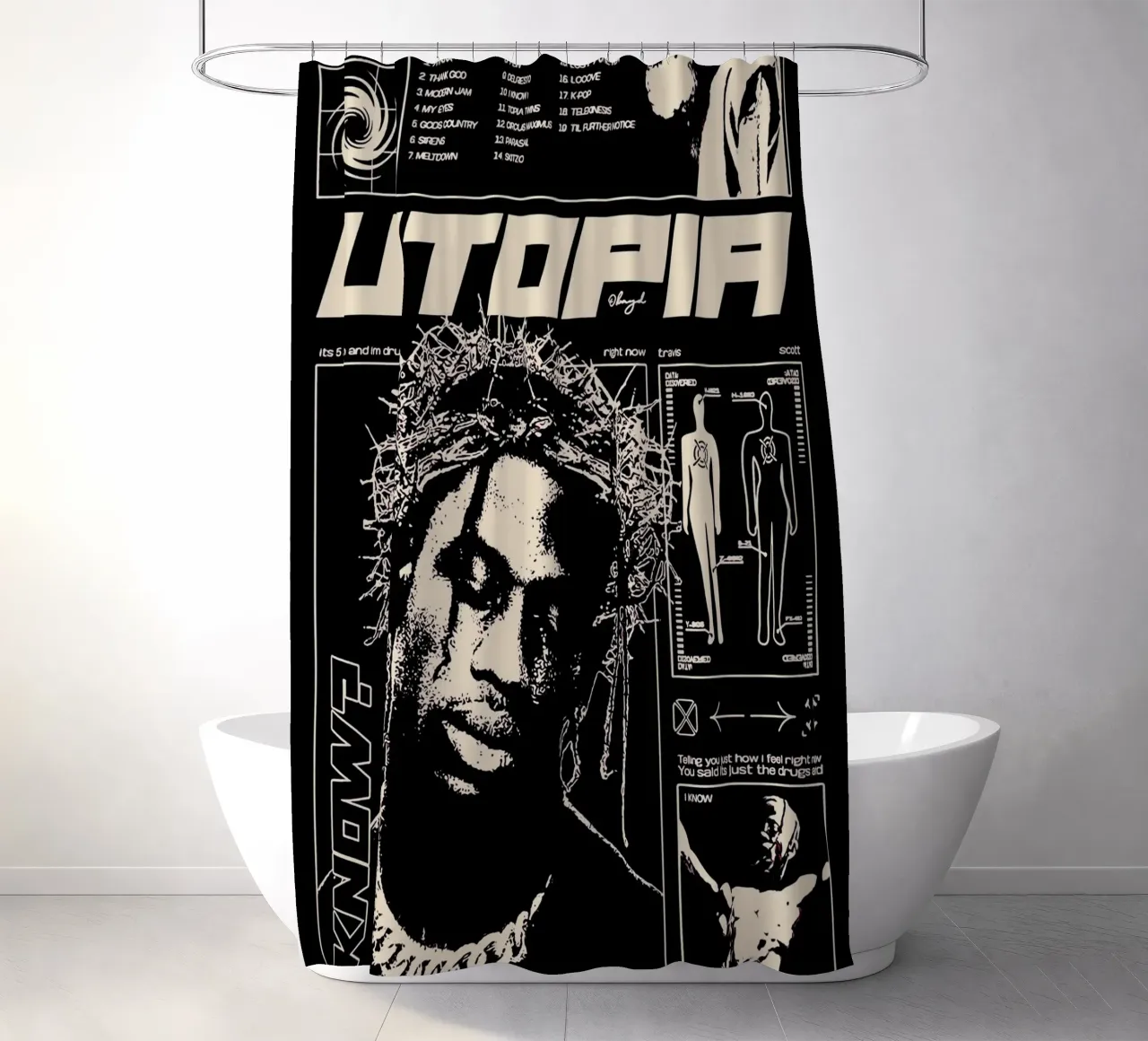 travis scott utopia kunst Duschvorhang von music soul