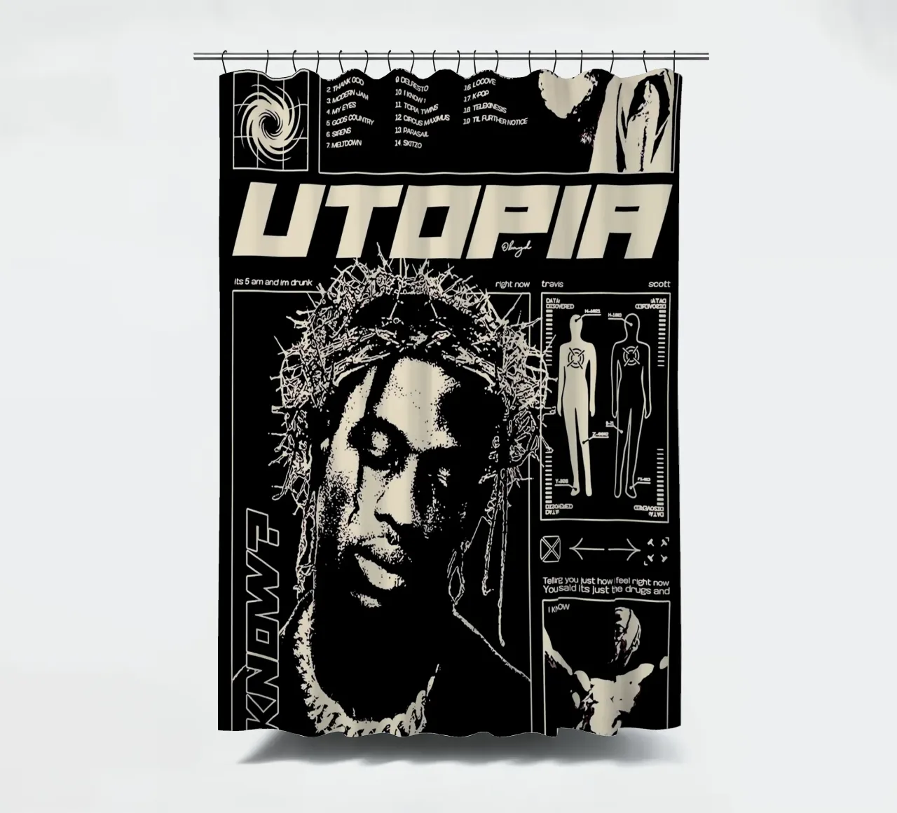 travis scott utopia kunst Duschvorhang von music soul