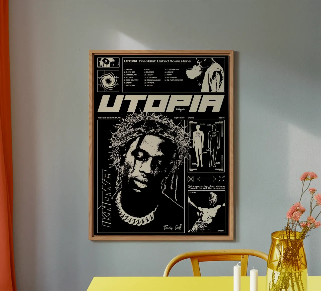 travis scott utopia arte alluminio dibond da music soul