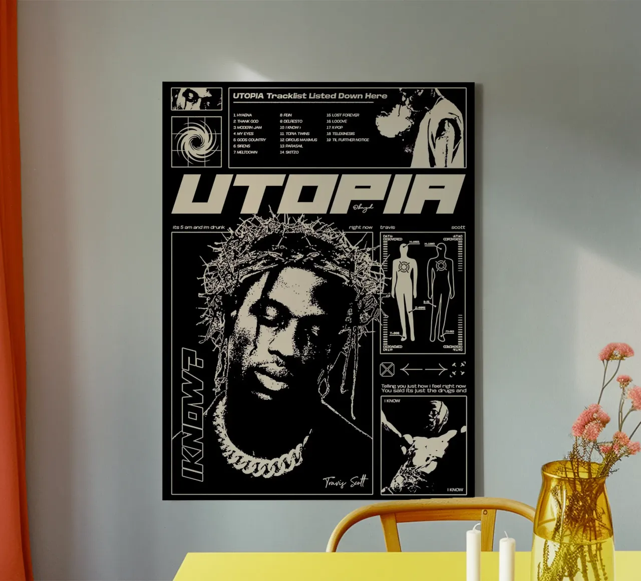 travis scott utopia kunst canvas van music soul