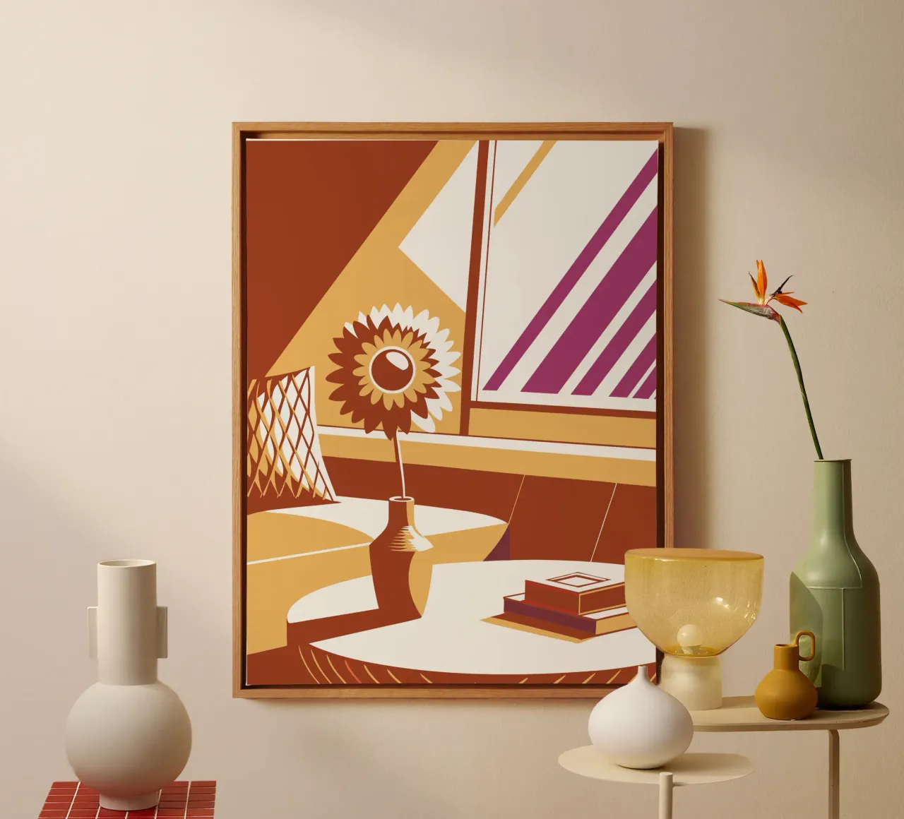 Vaso di girasoli Soggiorno tela con Cornice a cassetta da STORE PRESENCE