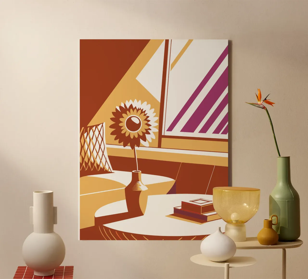 Vaso di girasoli Soggiorno tela con Cornice a cassetta da STORE PRESENCE