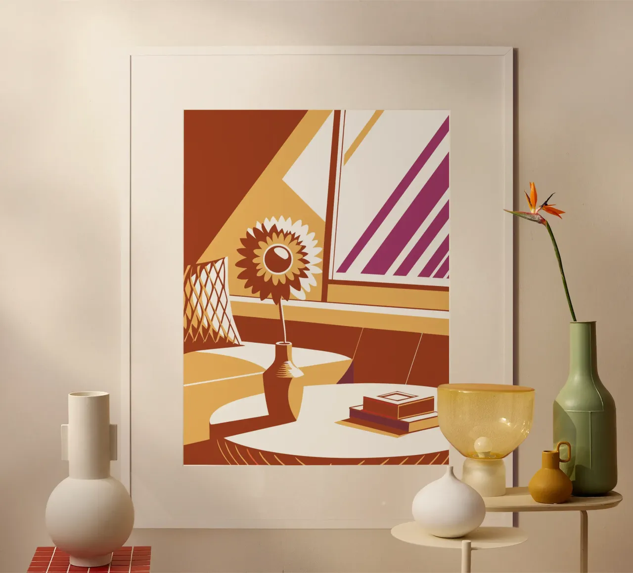 Vaso di girasoli Soggiorno poster con telaio in alluminio da STORE PRESENCE
