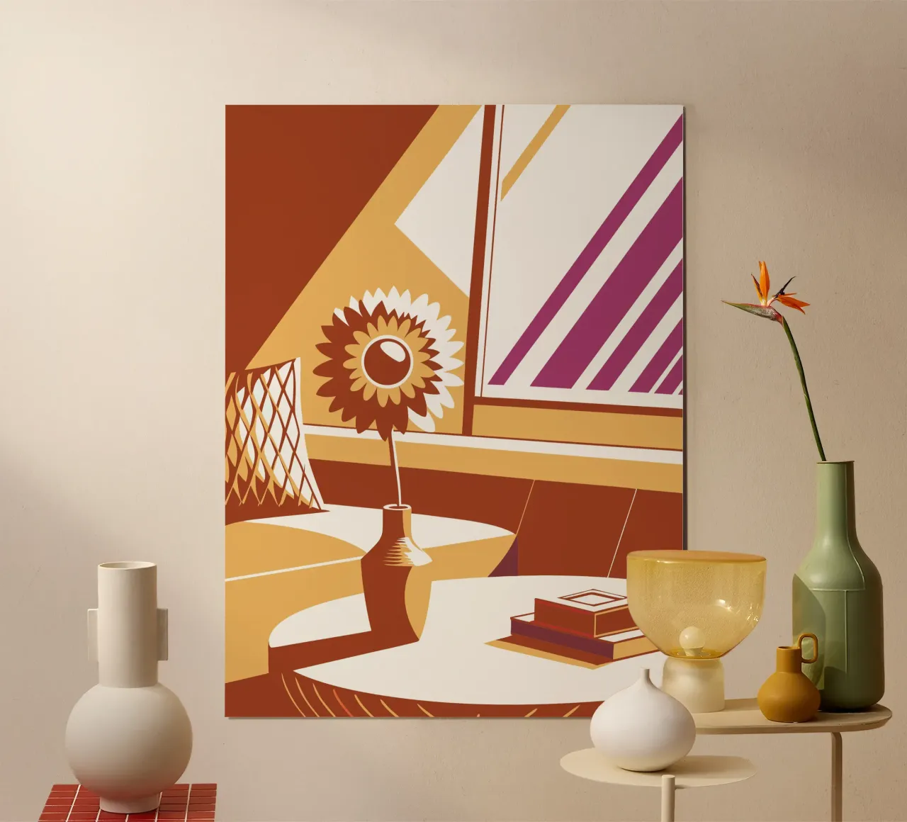 Vaso di girasoli Soggiorno poster con telaio in alluminio da STORE PRESENCE