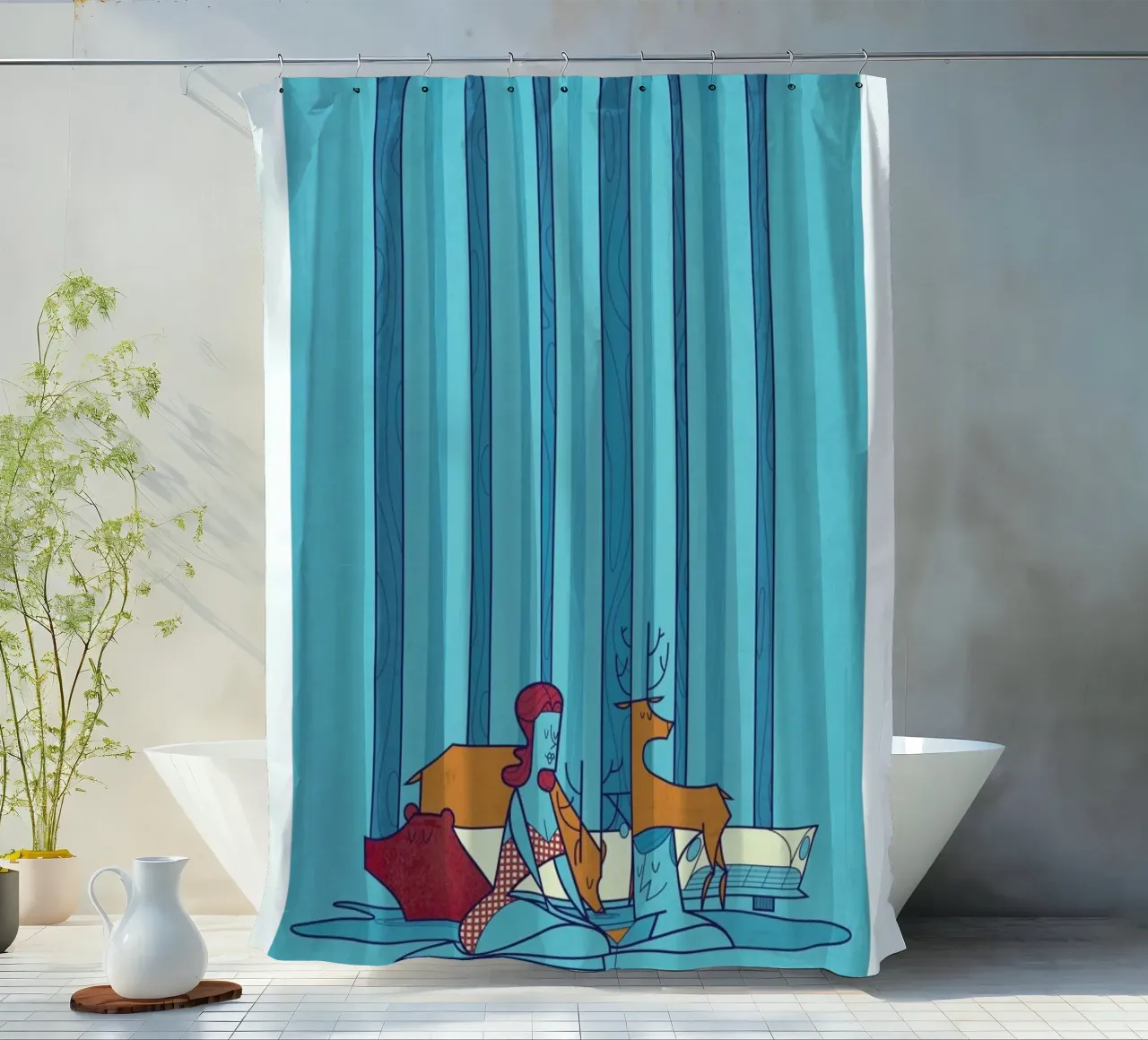 POOL shower curtain by Ale Giorgini