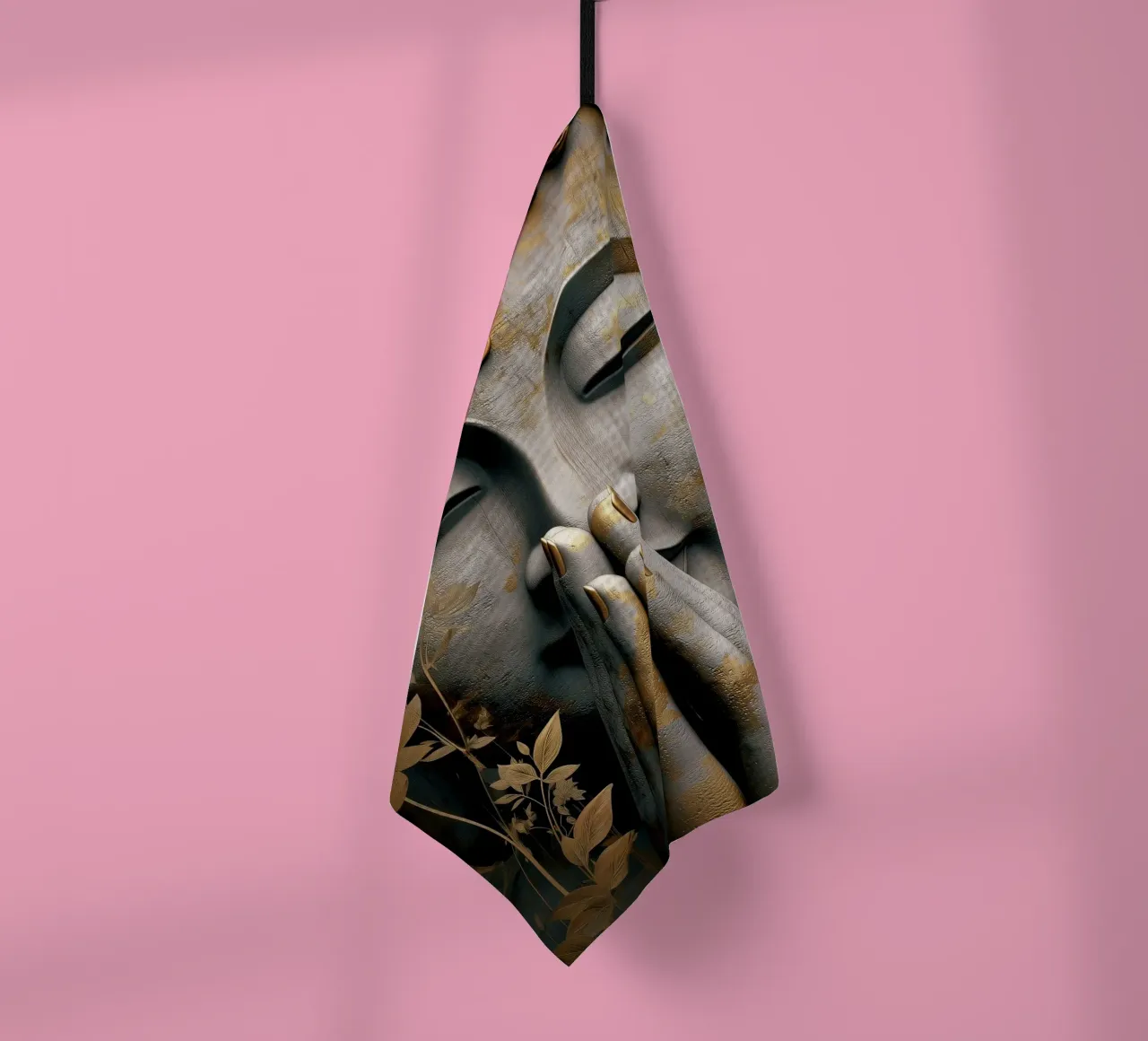 Buddha meditativo in un elegante look in argento e oro canovaccio da cucina da Autofocus