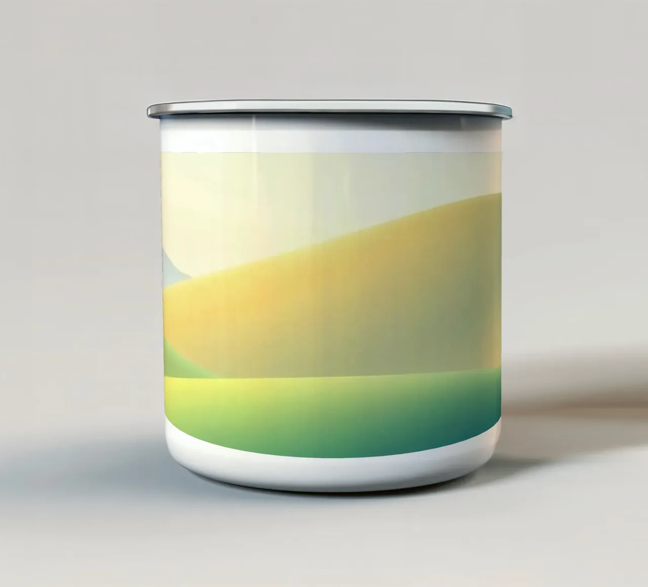 Paesaggio collinare astratto con pianure tazza in smalto da RB-Digital-Paintings