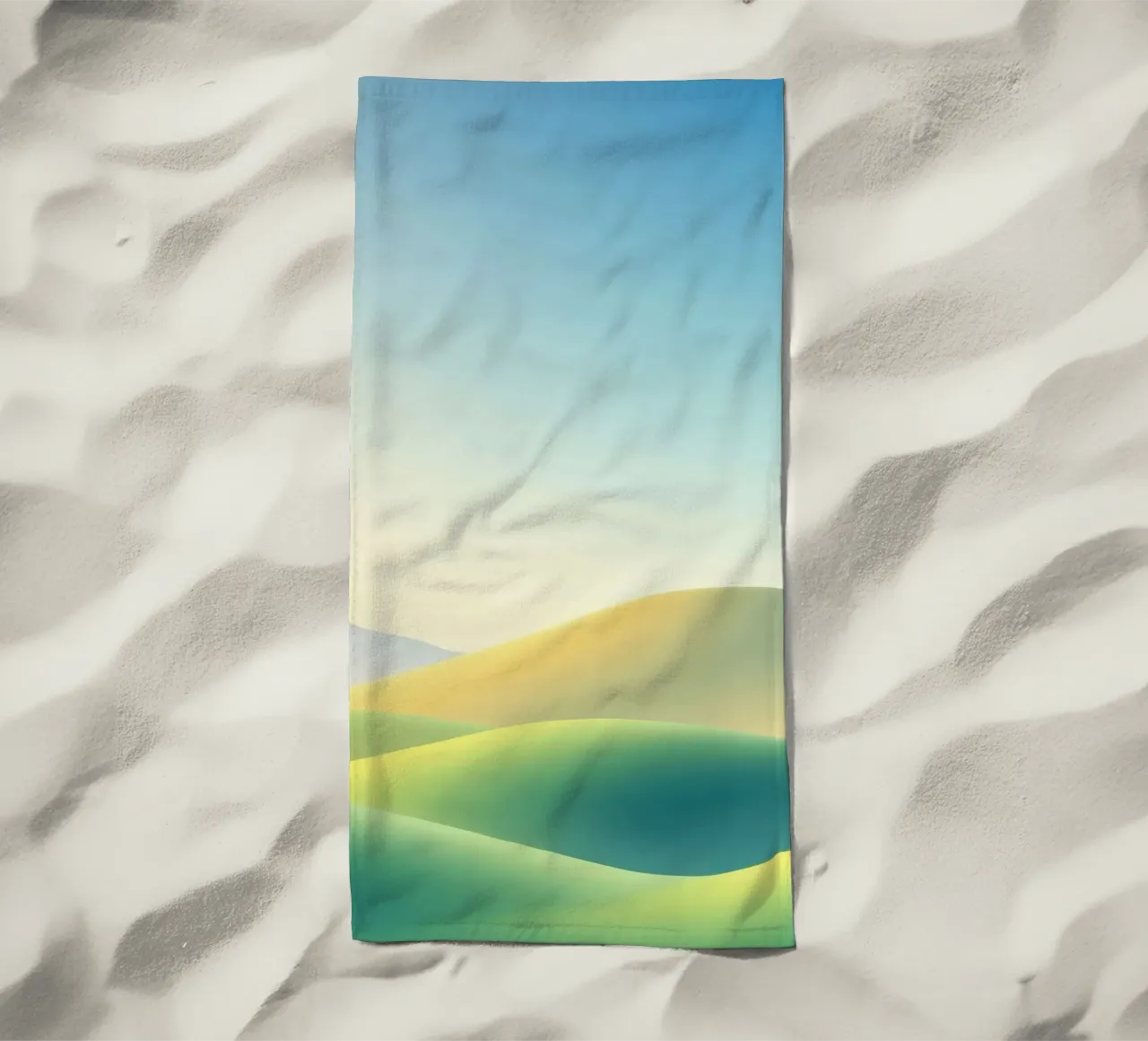 Paesaggio collinare astratto con pianure telo mare da RB-Digital-Paintings