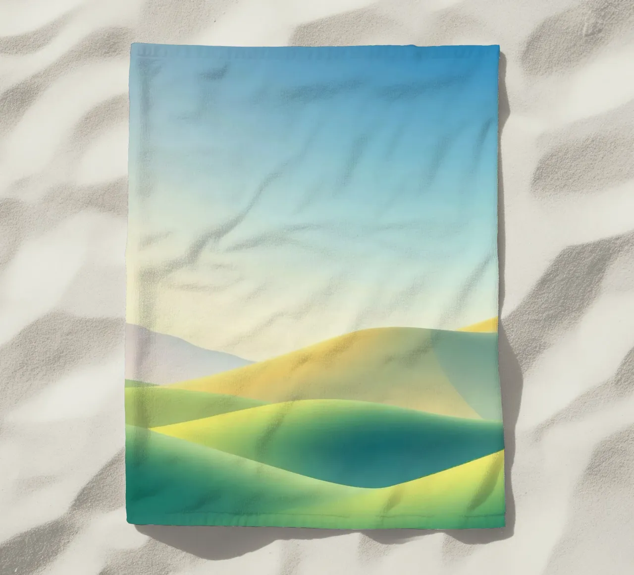 Paesaggio collinare astratto con pianure telo mare da RB-Digital-Paintings