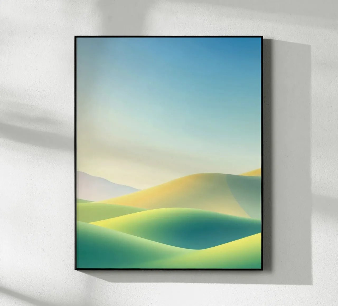 Abstract heuvellandschap met vlaktes acryl van RB-Digital-Paintings