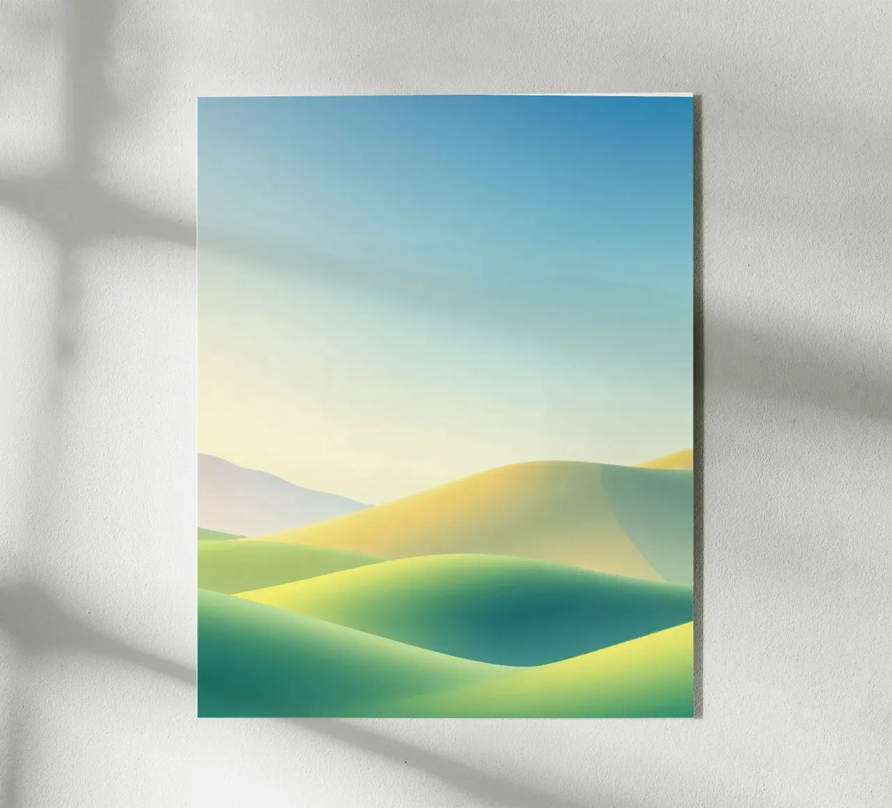 Abstract heuvellandschap met vlaktes acryl van RB-Digital-Paintings
