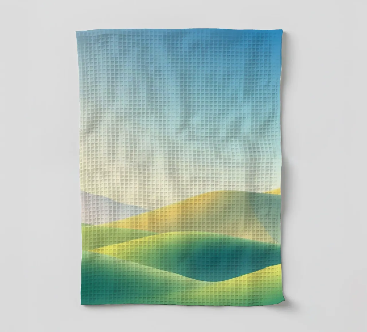 Paesaggio collinare astratto con pianure canovaccio da cucina da RB-Digital-Paintings