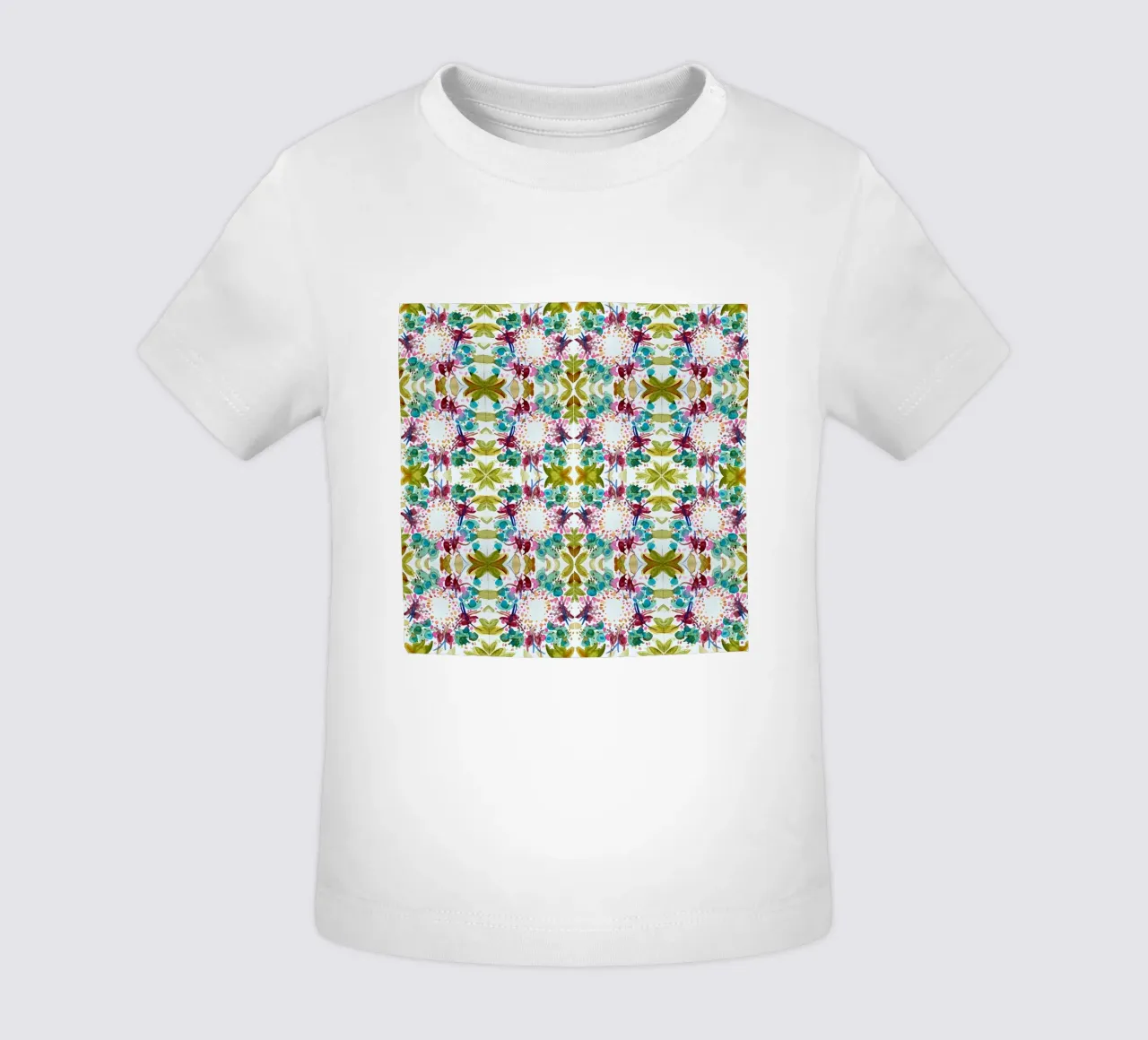 Muster Azulejos style grün 1 Kleeblatt maglietta neonato da Nica Colorie