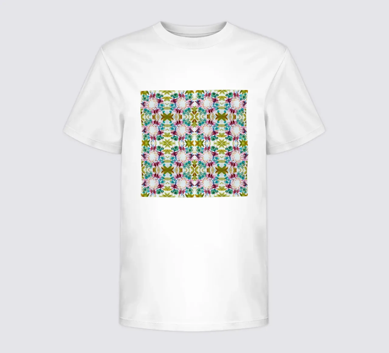 Muster Azulejos style grün 1 Kleeblatt t-shirt bambini da Nica Colorie