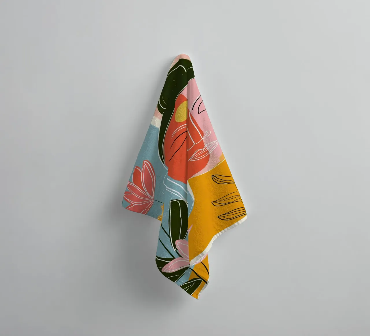 Buddha a forma di piuma - design retrò scandinavo asciugamano da bagno da Autofocus