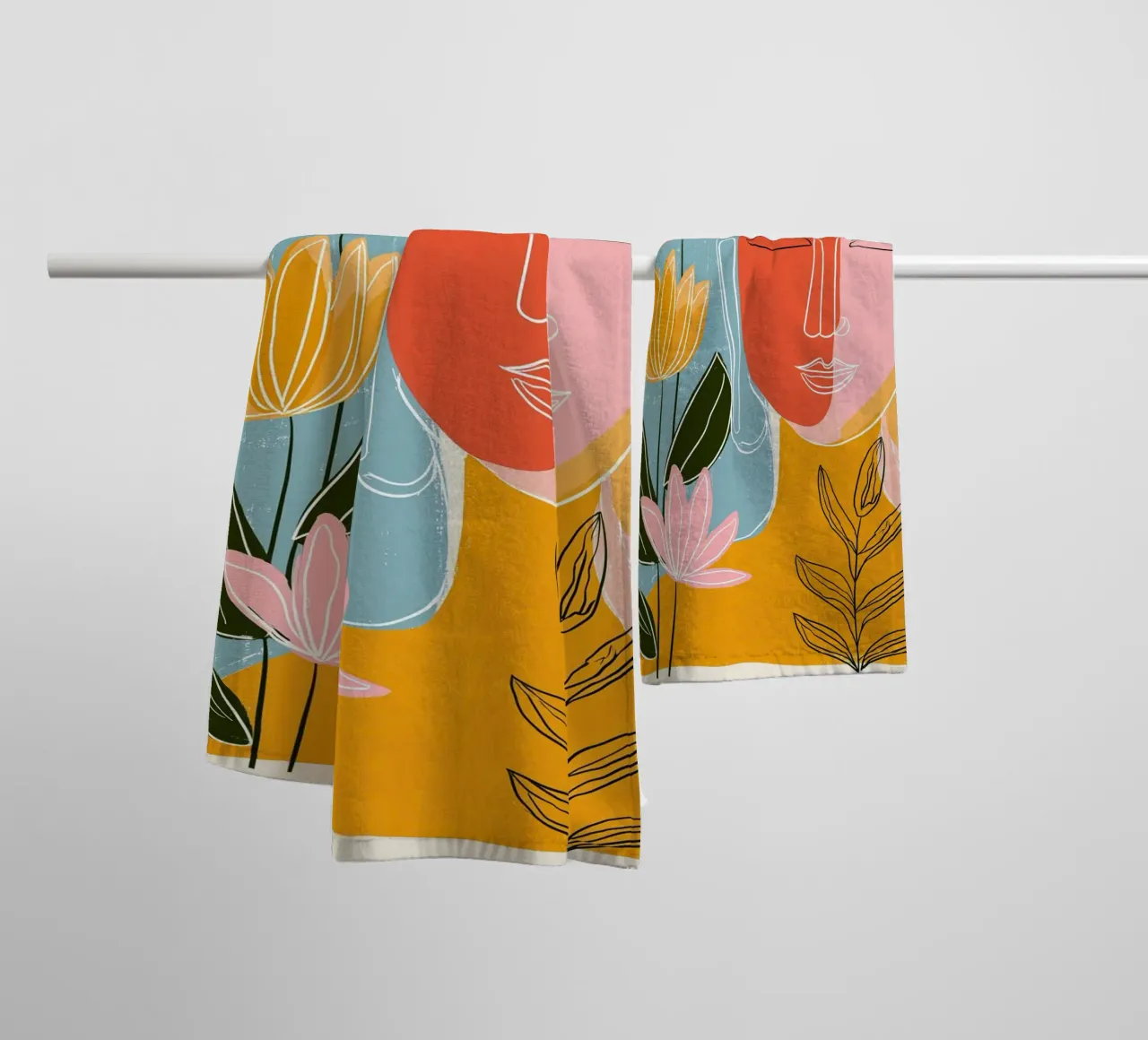 Buddha a forma di piuma - design retrò scandinavo asciugamano da bagno da Autofocus