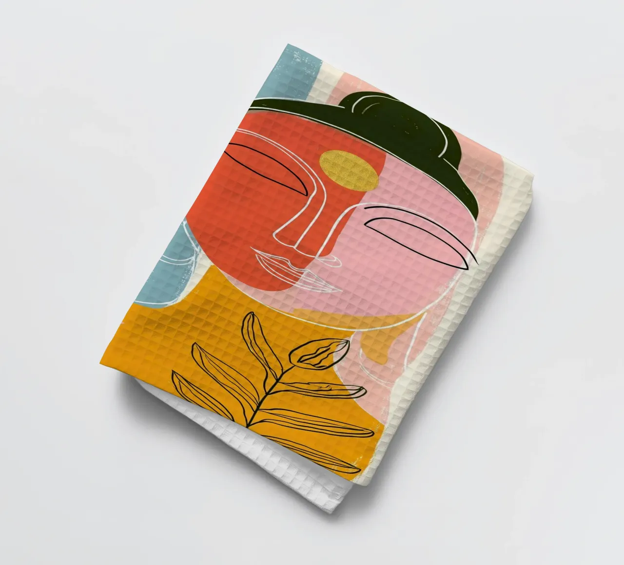 Buddha a forma di piuma - design retrò scandinavo canovaccio da cucina da Autofocus