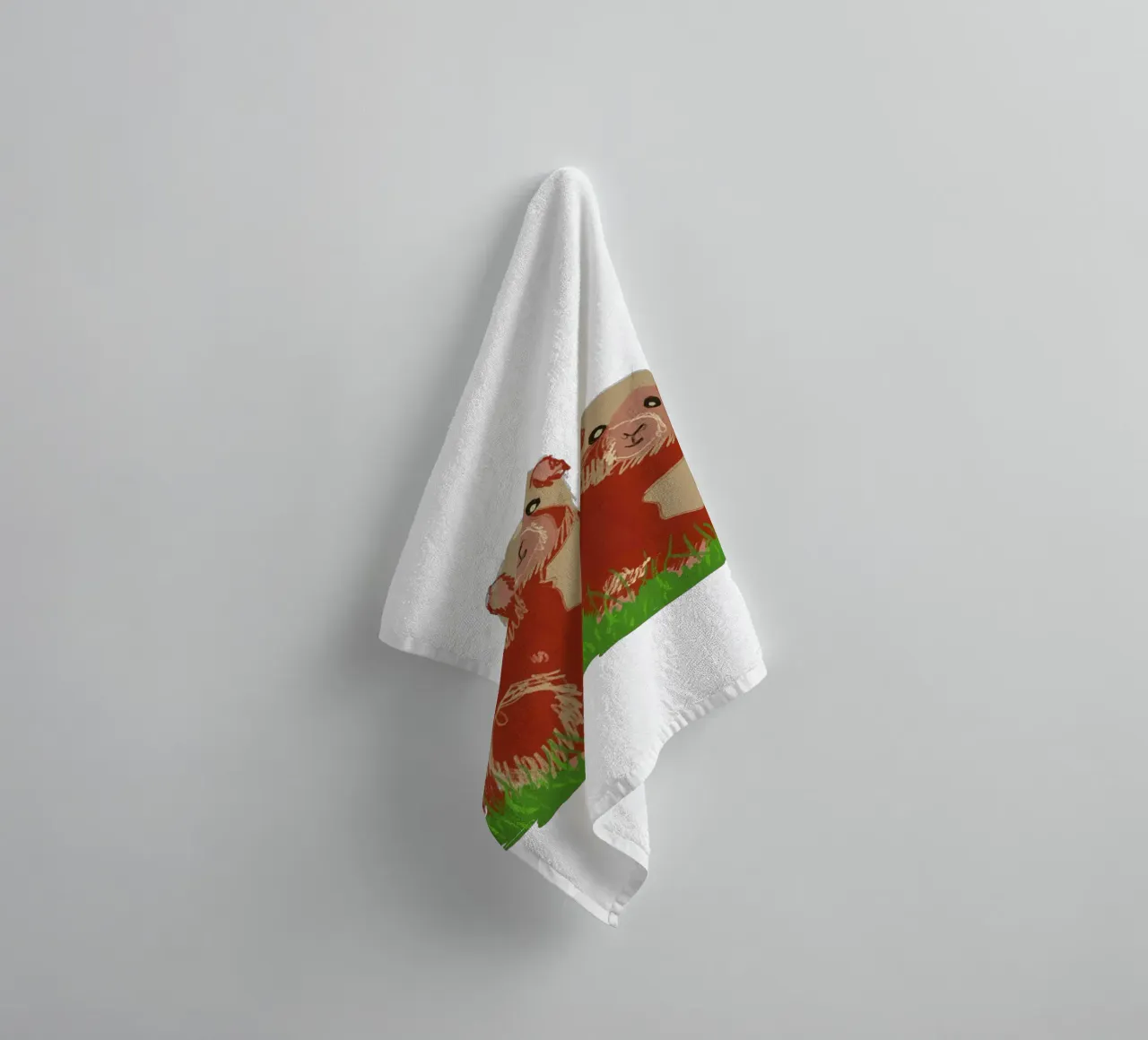 Favourite animal guinea pig small and cute towel by Nica Colorie