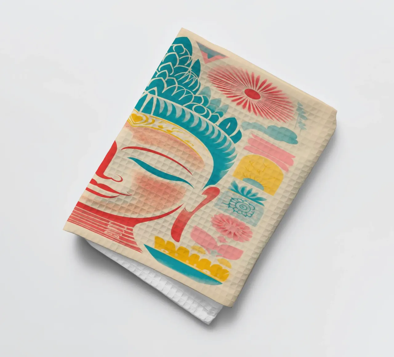 Buddha scandinavo giocoso e design di metà secolo canovaccio da cucina da Autofocus