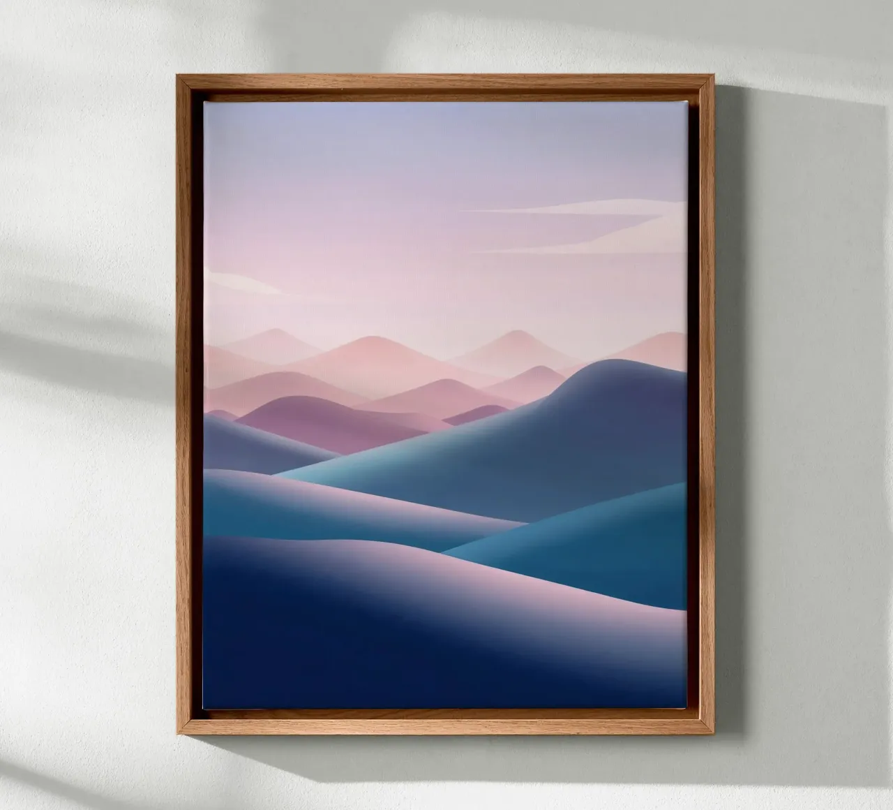 Paesaggio sognante, colori pastello, pianura tela con Cornice a cassetta da RB-Digital-Paintings
