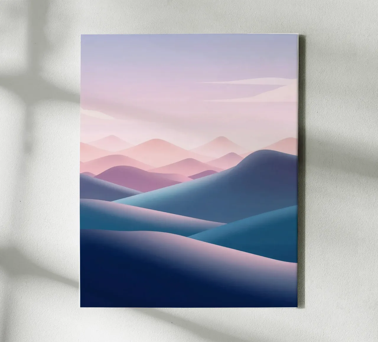 Paesaggio sognante, colori pastello, pianura tela con Cornice a cassetta da RB-Digital-Paintings