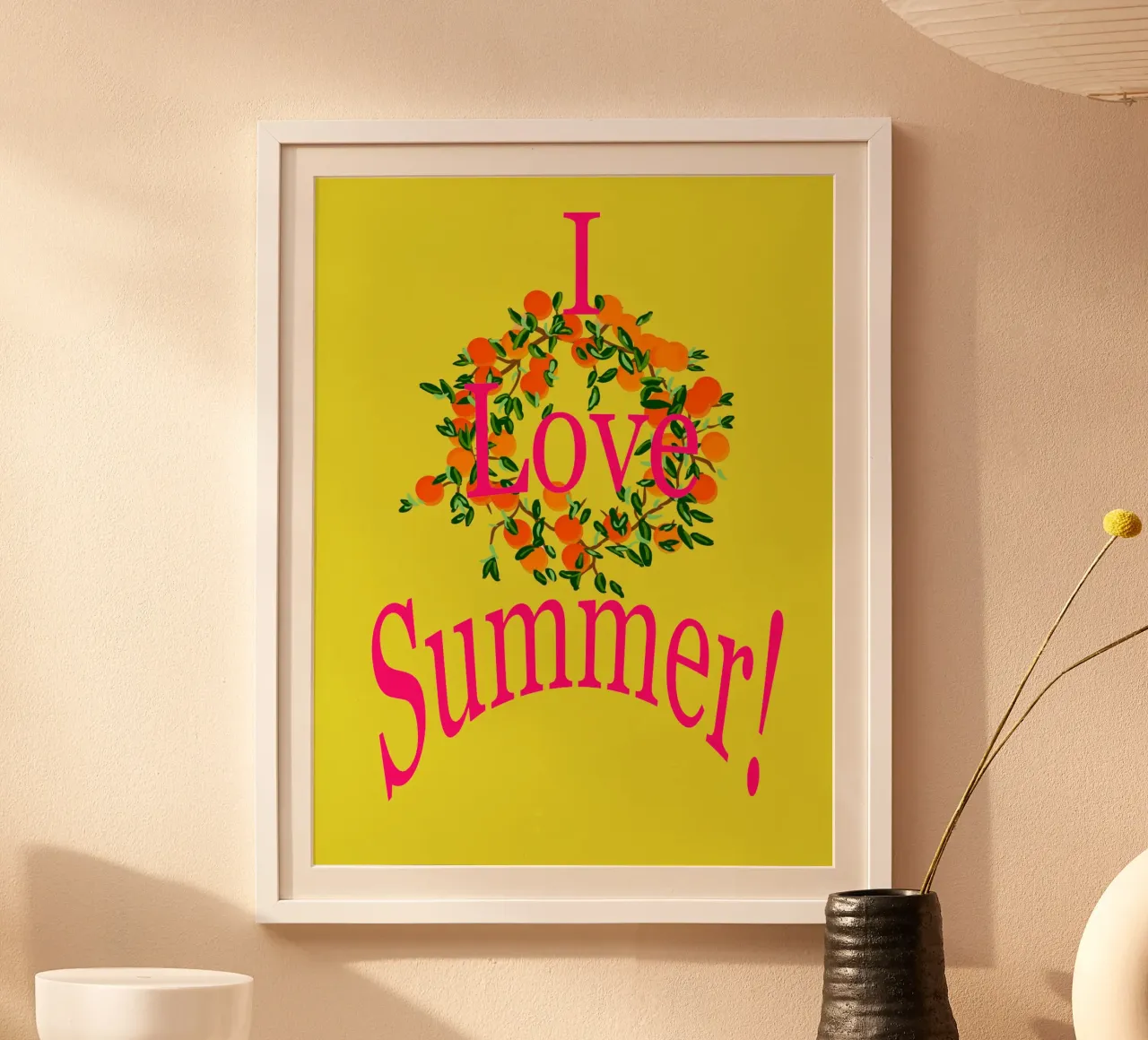 I Love Summer poster con telaio in legno da Nica Colorie