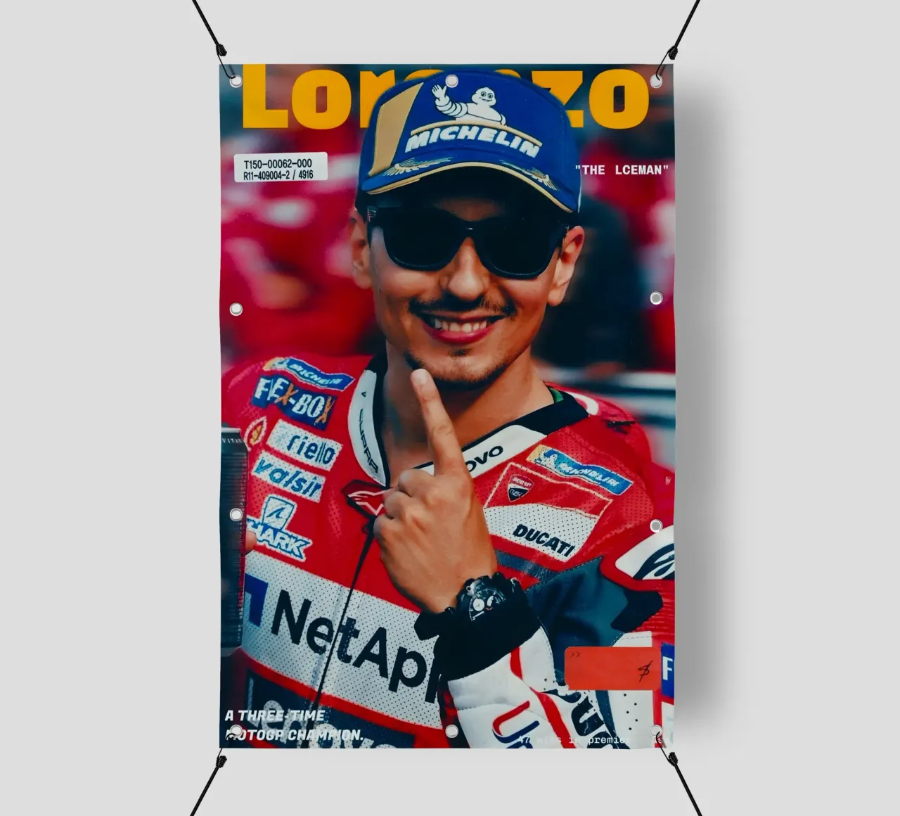 Jorge Lorenzo telo in pvc da Low poly art