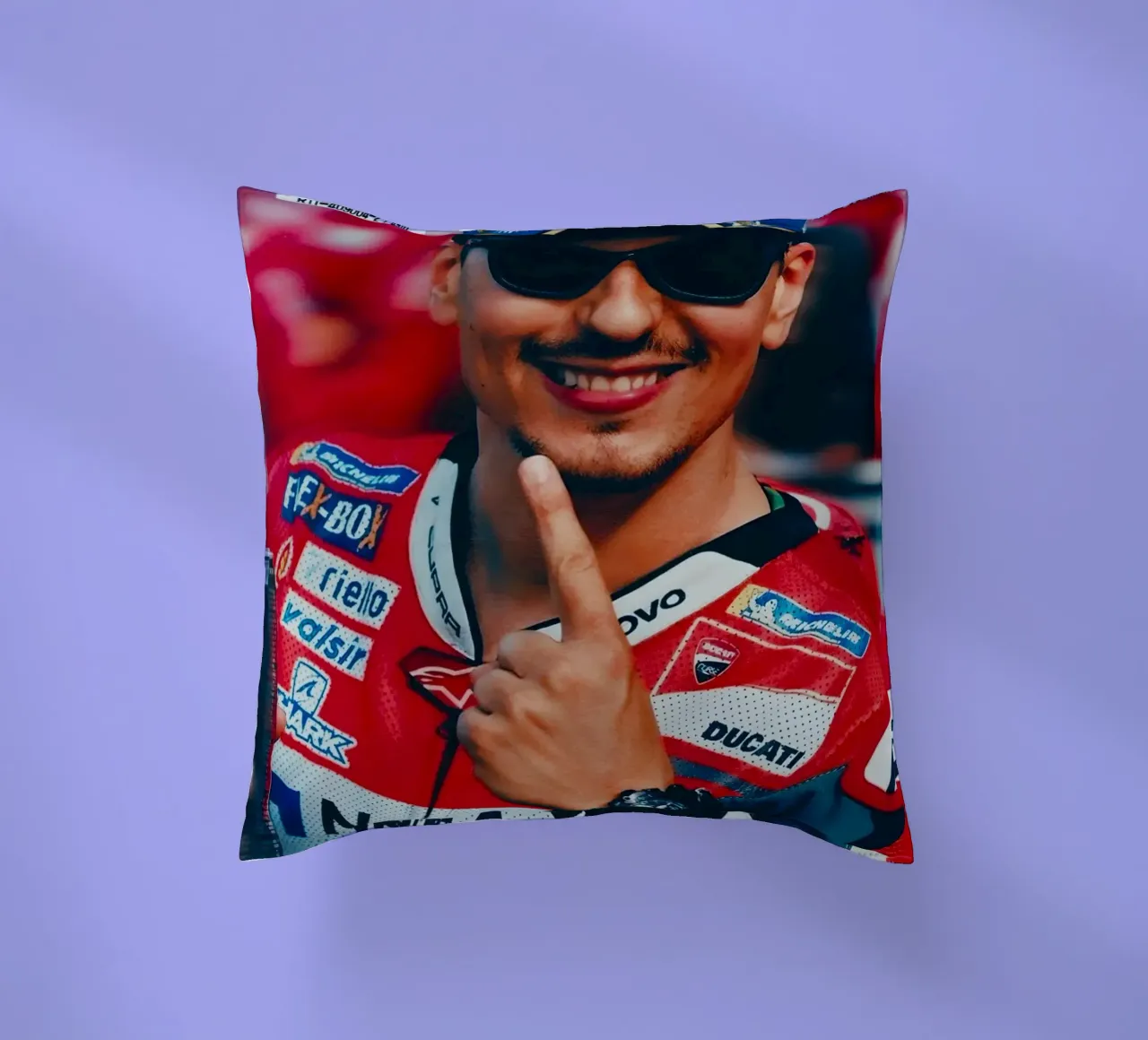 Jorge Lorenzo cuscino da Low poly art