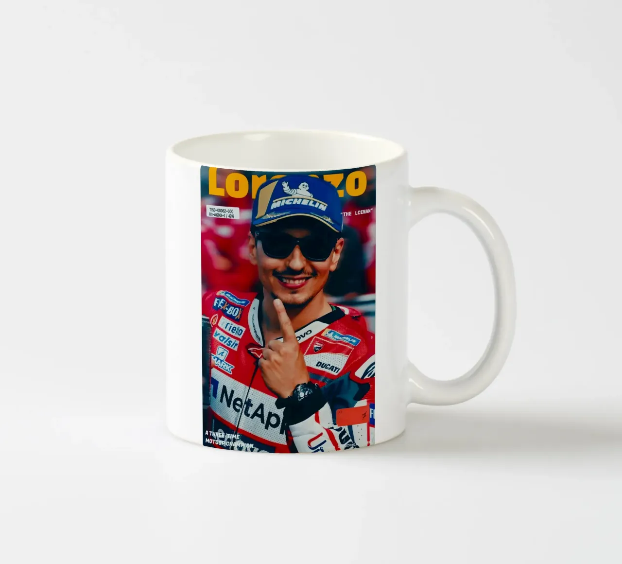 Jorge Lorenzo tazza in ceramica da Low poly art