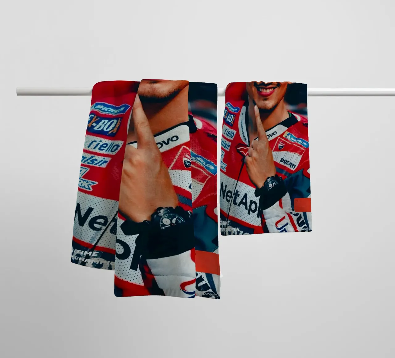 Jorge Lorenzo asciugamano da bagno da Low poly art