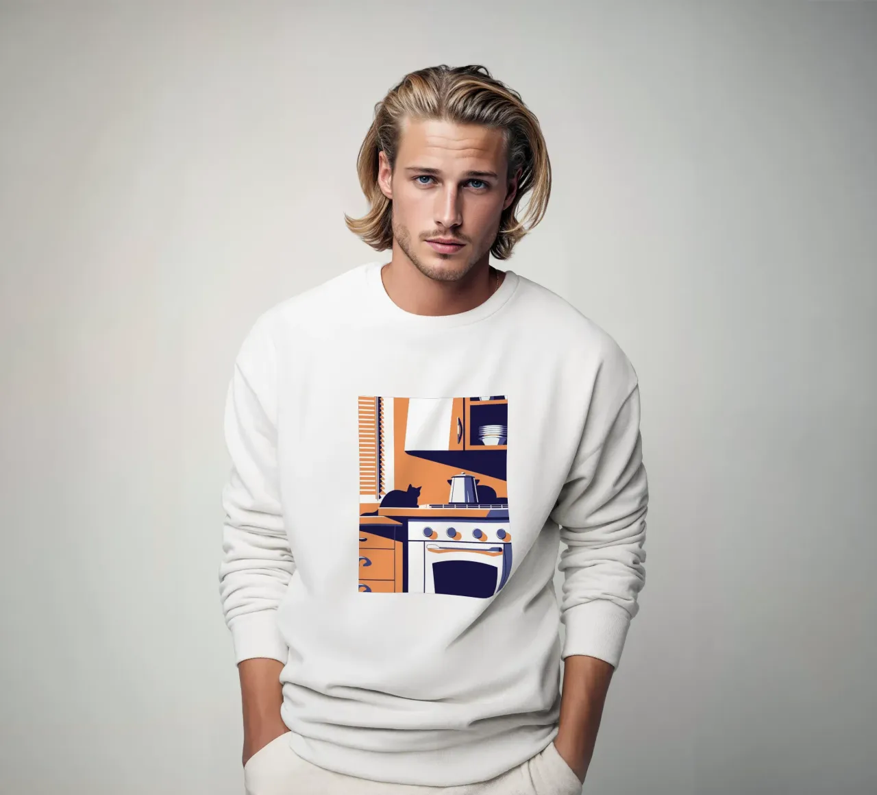 Gatto in cucina felpa da STORE PRESENCE