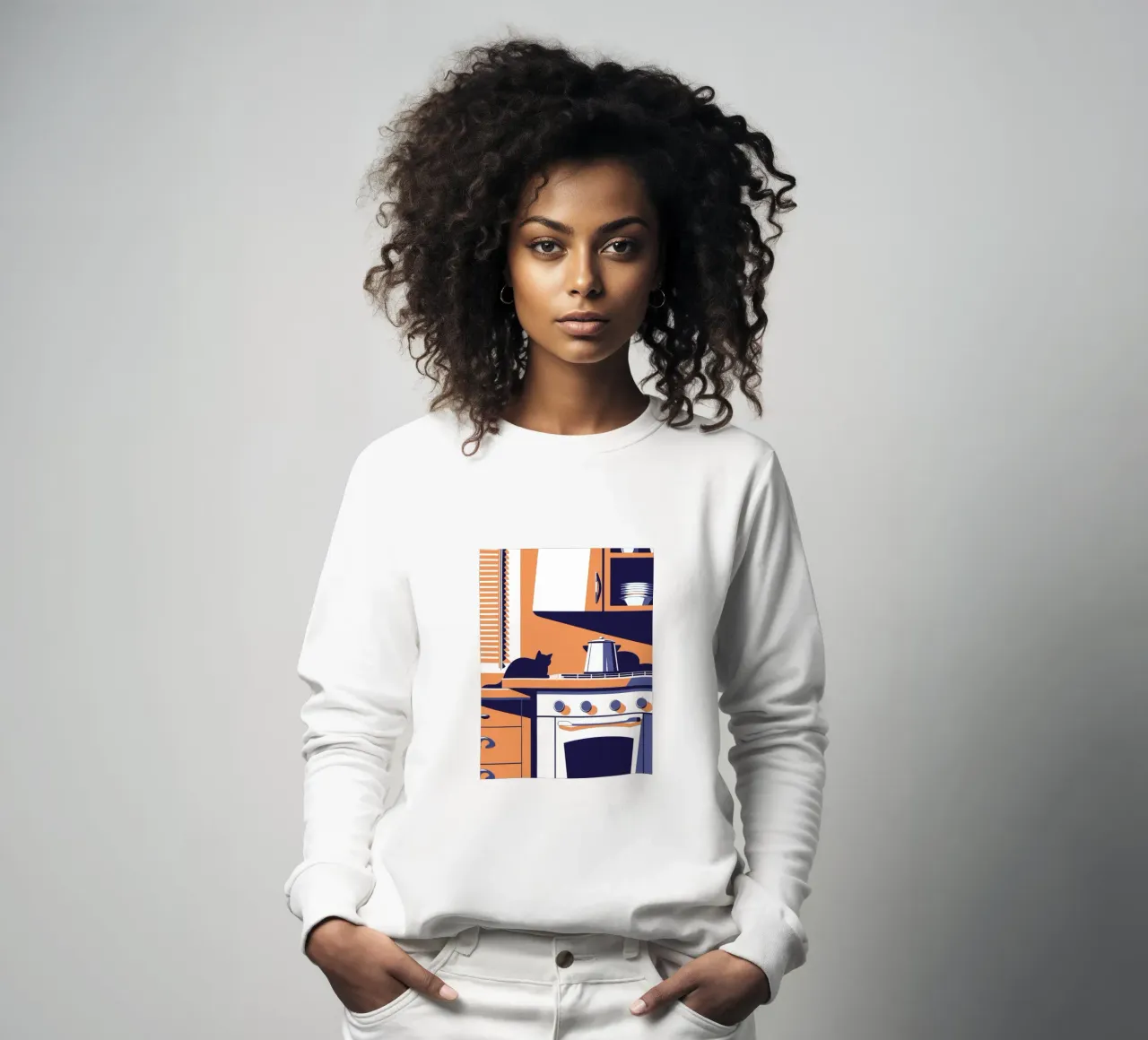 Gatto in cucina felpa da STORE PRESENCE