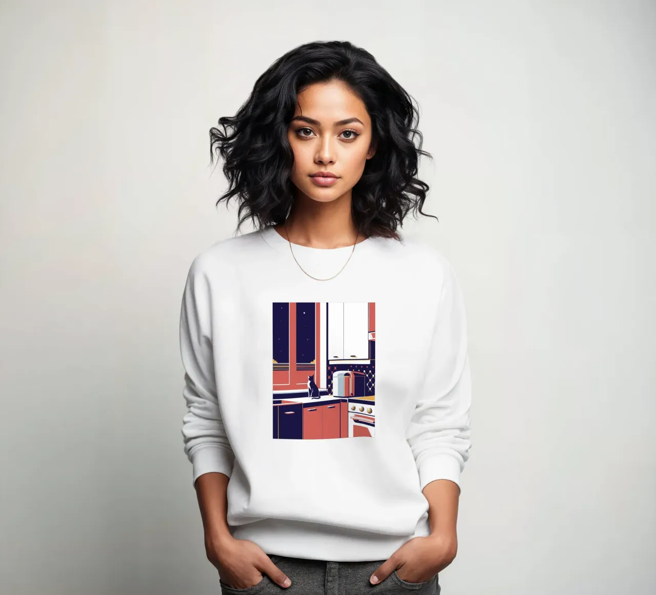 Gatto in cucina felpa da STORE PRESENCE