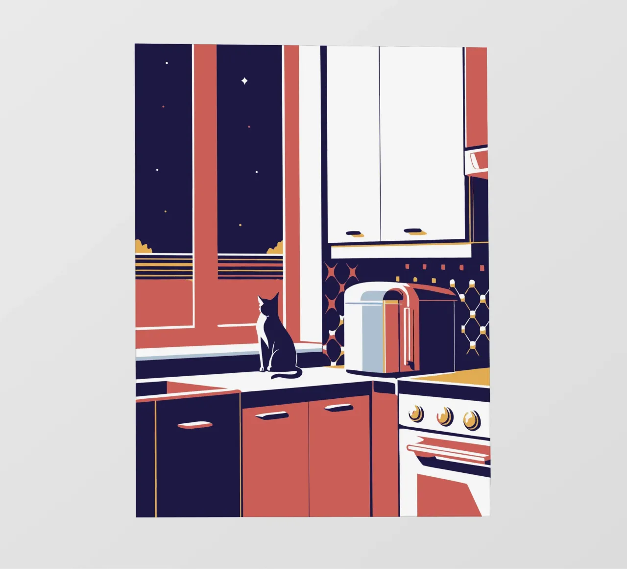 Gatto in cucina telo in pvc da STORE PRESENCE