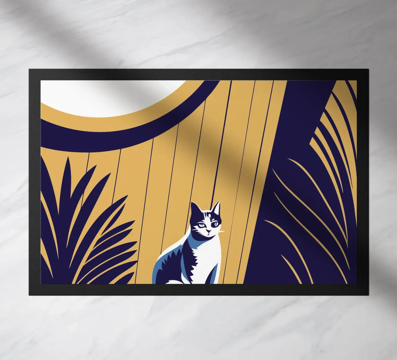 Gatto e fiore zerbino da STORE PRESENCE