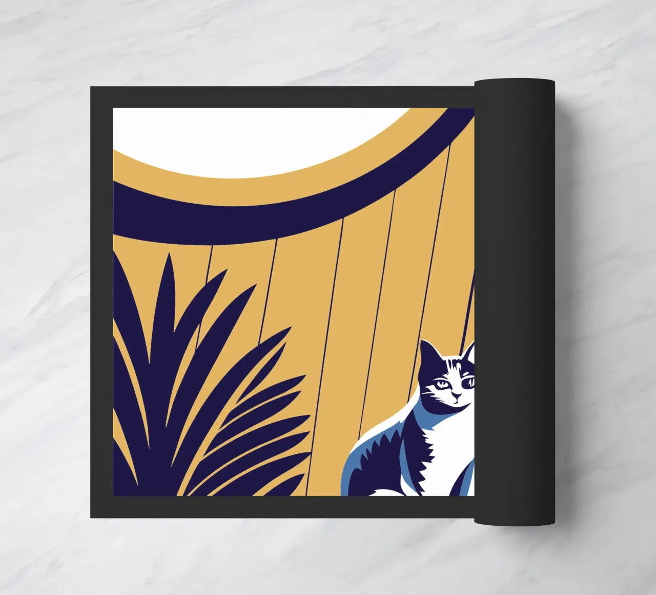 Gatto e fiore zerbino da STORE PRESENCE