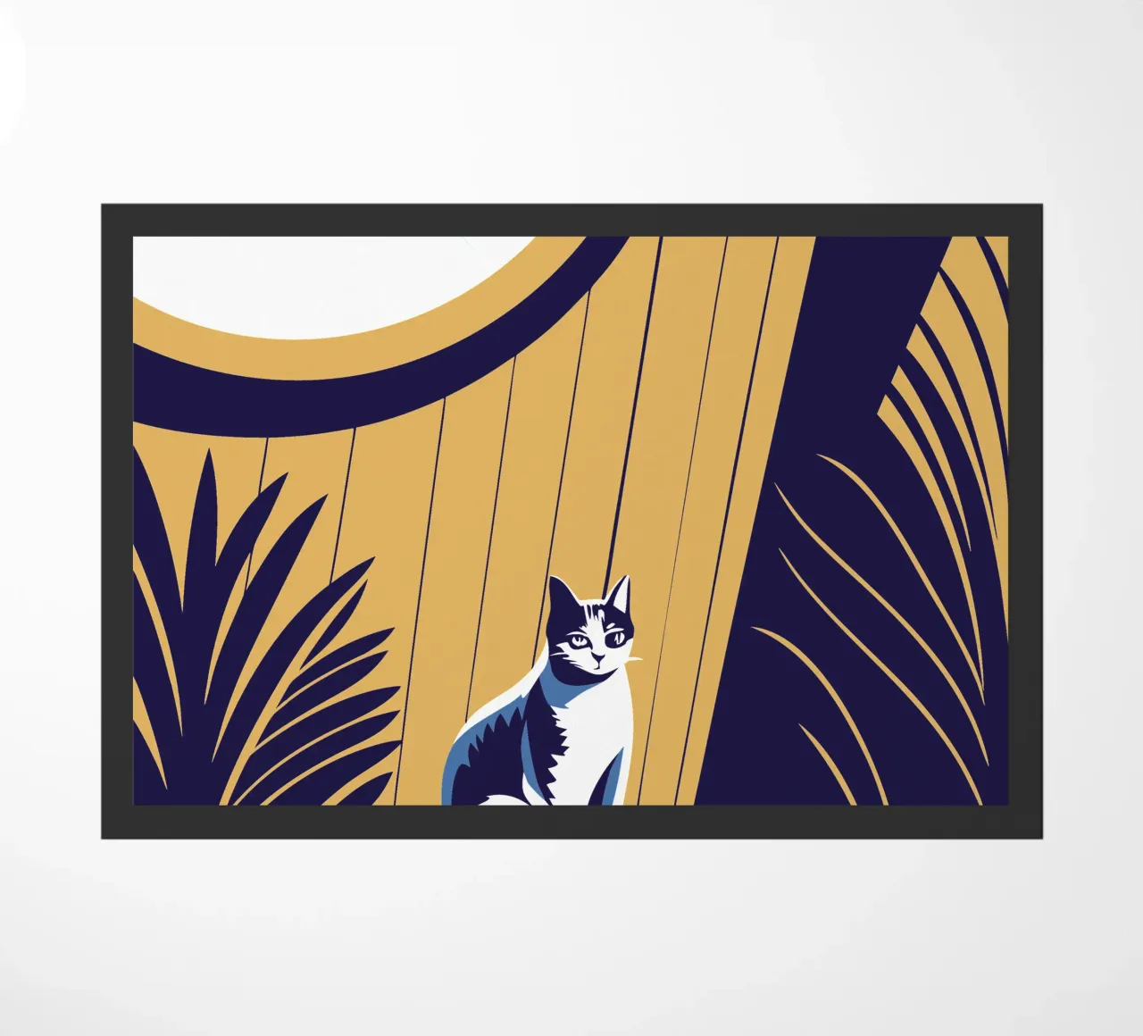 Gatto e fiore zerbino da STORE PRESENCE