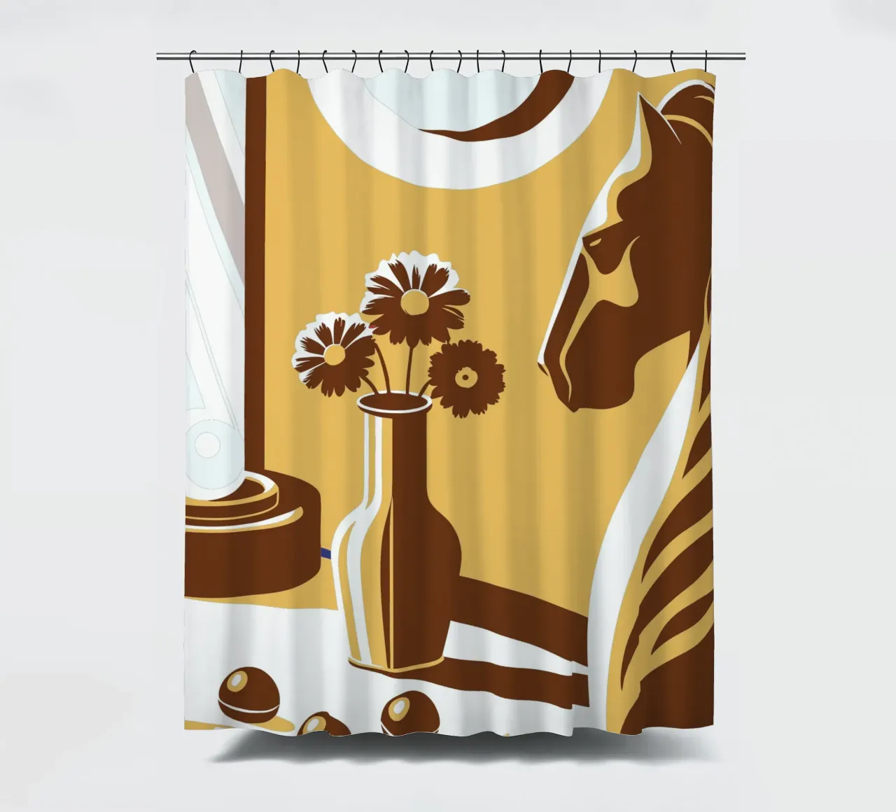 Horse Statue and Flower Vase shower curtain by STORE PRESENCE
