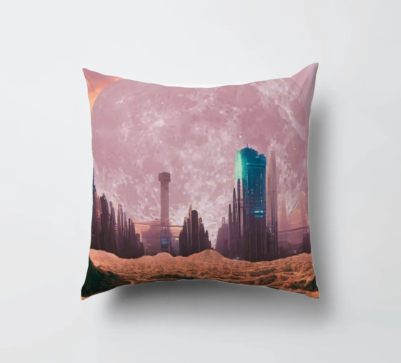 città rosa futuristica cuscino da Berwies Artwork