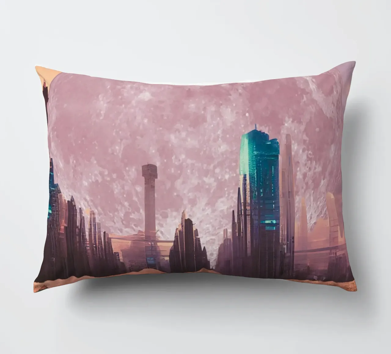 città rosa futuristica cuscino da Berwies Artwork