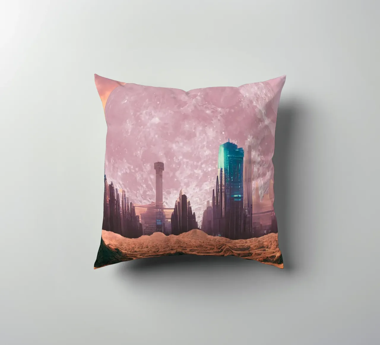 città rosa futuristica cuscino da Berwies Artwork