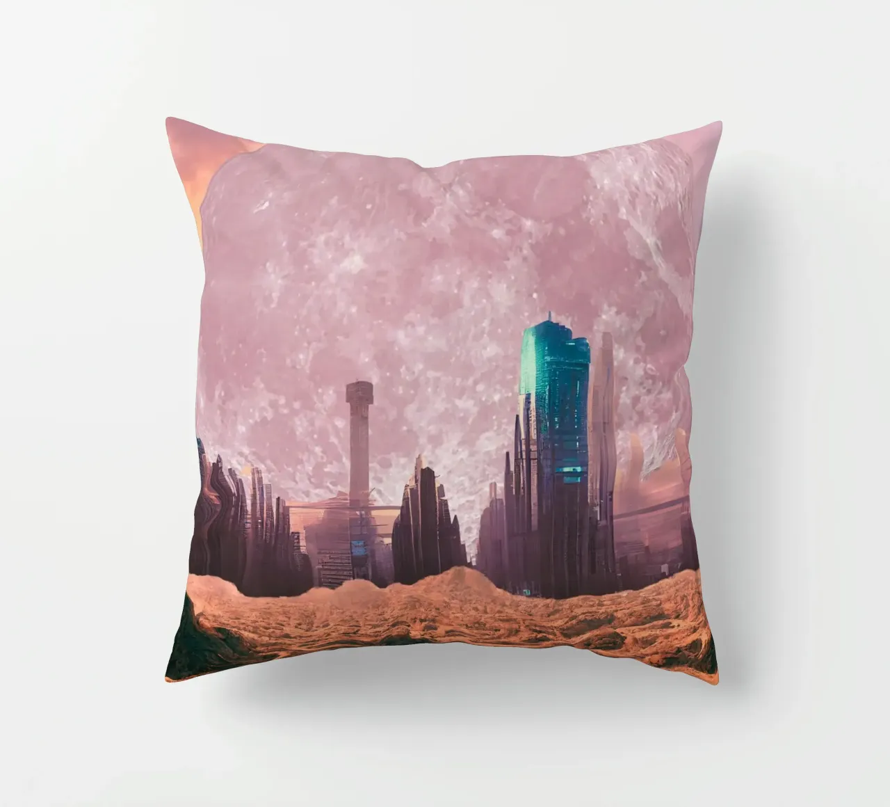 città rosa futuristica cuscino da Berwies Artwork