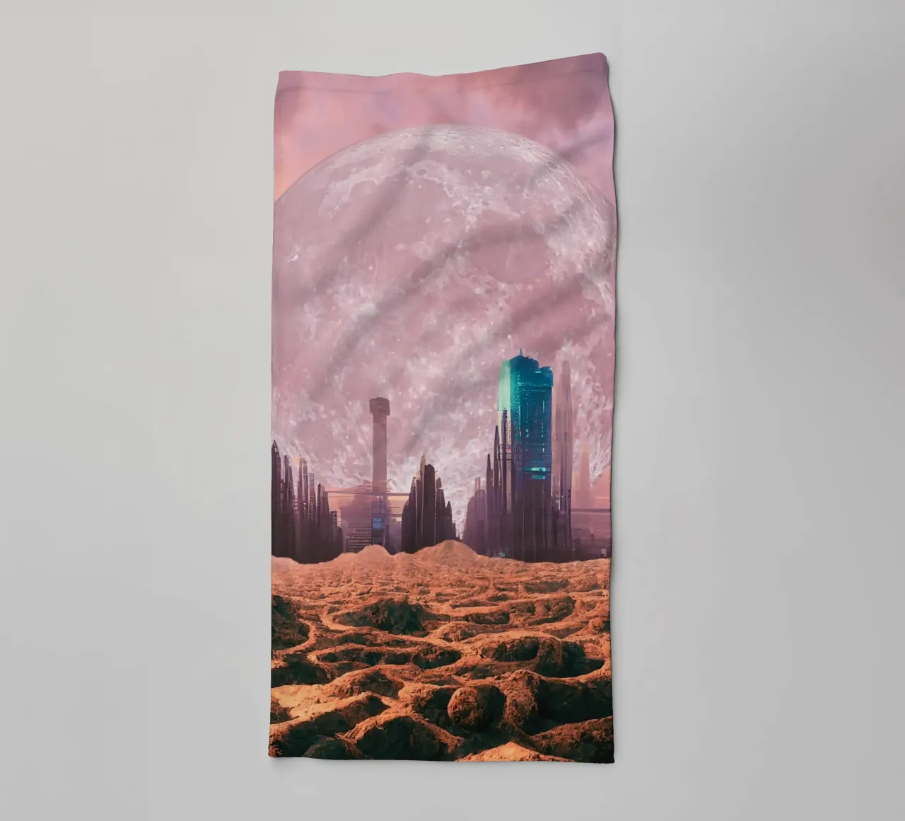 città rosa futuristica asciugamano da bagno da Berwies Artwork