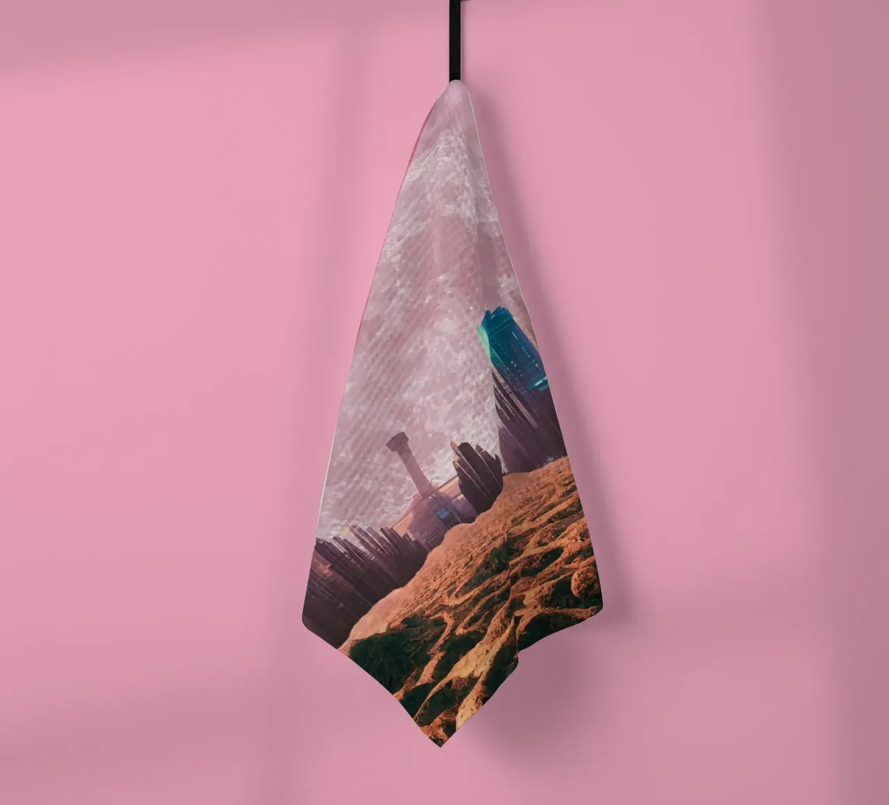 città rosa futuristica canovaccio da cucina da Berwies Artwork
