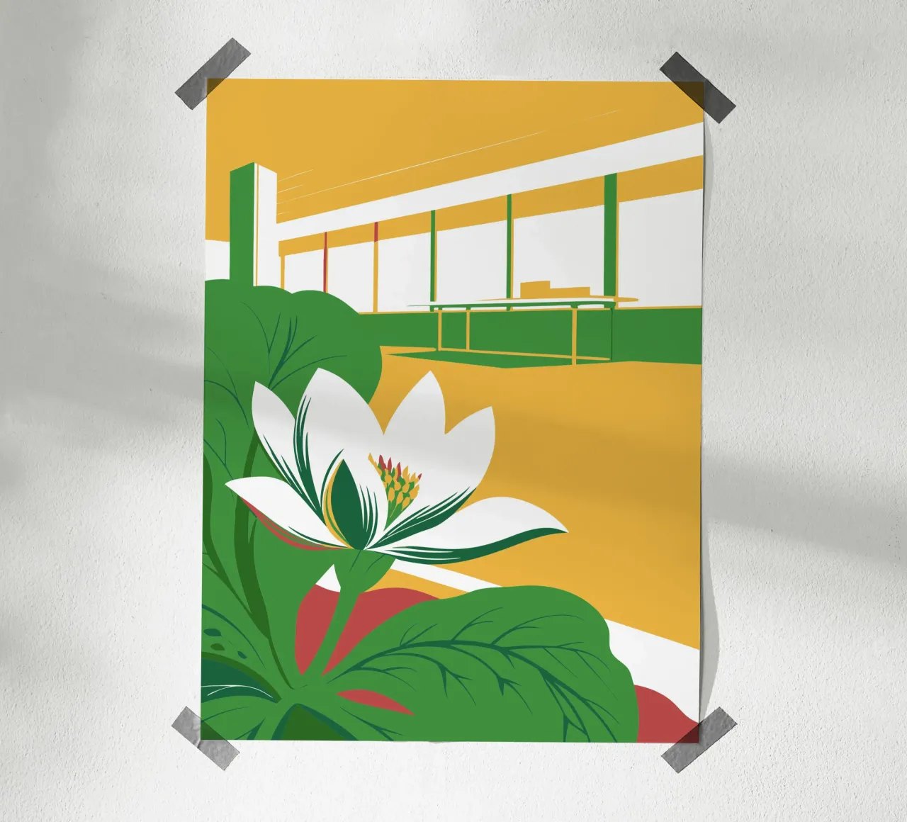 Fiore di gelsomino poster con telaio in alluminio da STORE PRESENCE