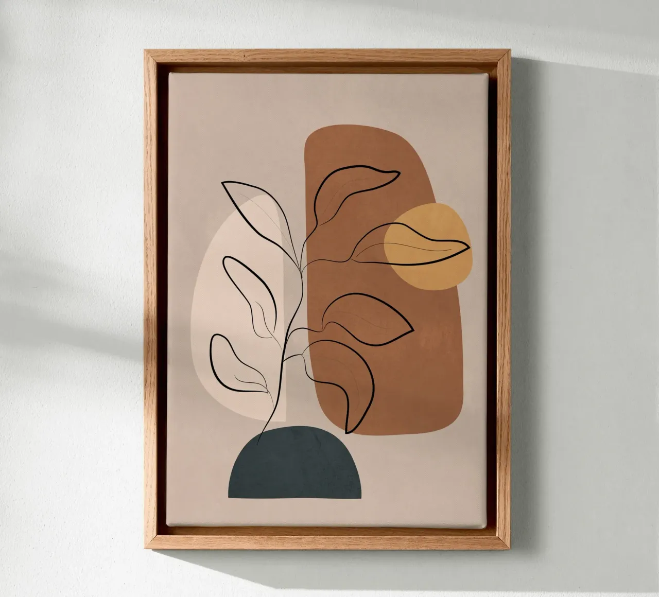 Abstract Minimal Plant 2 tela con Cornice a cassetta da cityart