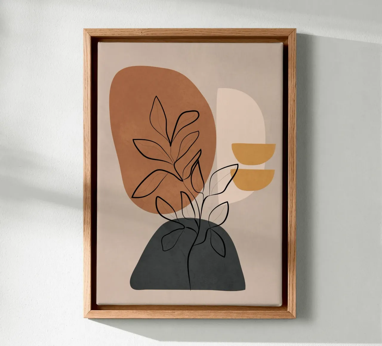 Abstract Minimal Plant 3 tela con Cornice a cassetta da cityart