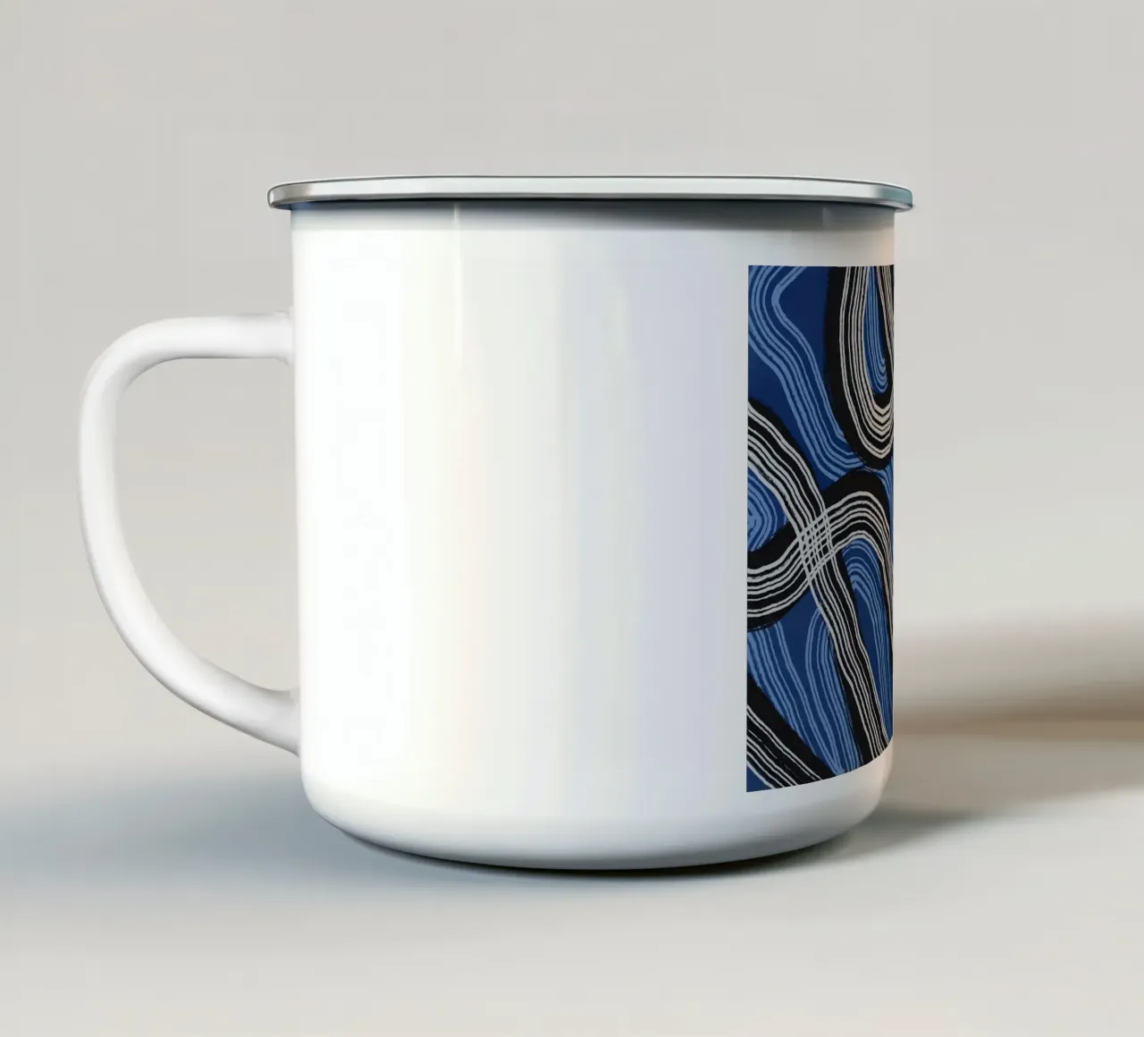 Astrazione delle linee 25 tazza in smalto da Little Dean