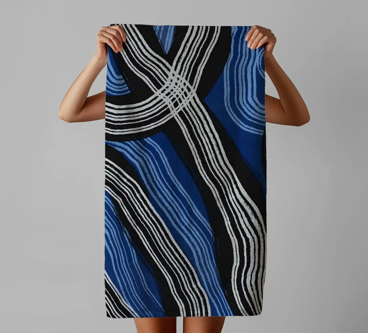 Line abstraction 25 towel by Little Dean